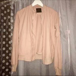 Blush Pink Zara Bomber Jacket