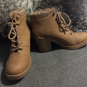 Brown Heeled Booties