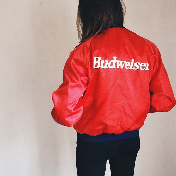 Nasty Gal Jackets & Blazers - Vintage Budweiser Bomber Jacket