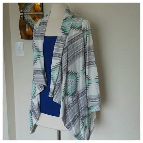 Aztec Print Open Cardigan SM-LG - Picture 2 of 5