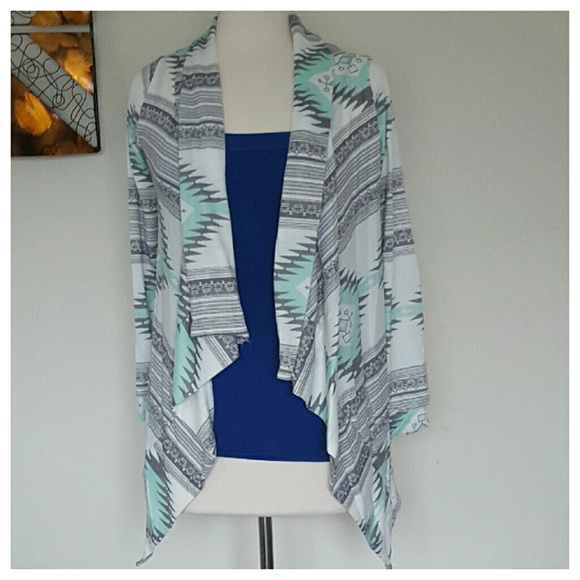 Aztec Print Open Cardigan SM-LG - Picture 3 of 5