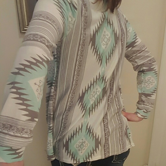Aztec Print Open Cardigan SM-LG - Picture 5 of 5