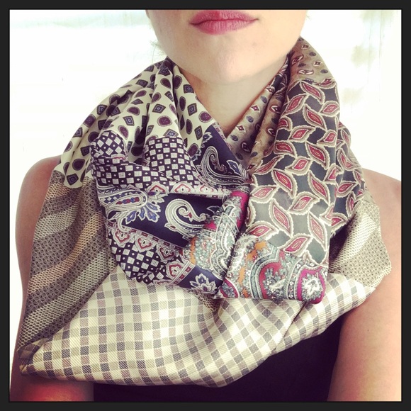 Fall colors handmade silk infinity scarf