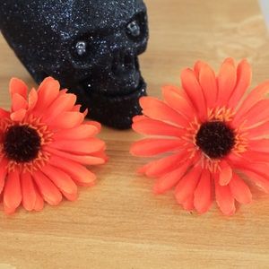 Orange Flower Earrings