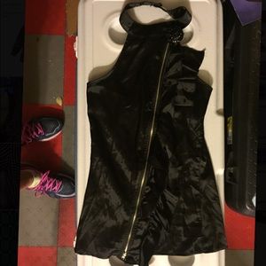 Cute black satin halter top