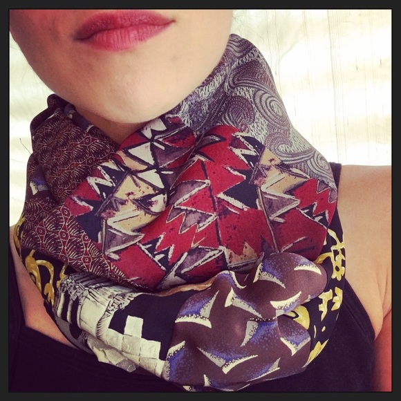 Eclectic handmade silk infinity scarf
