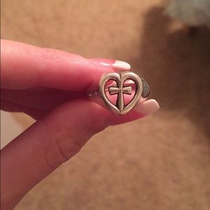 JA ring with heart and cross together. Size 6