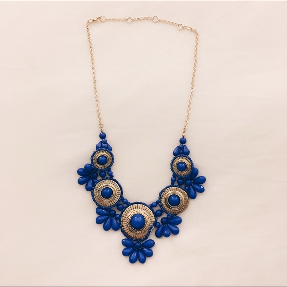 Blue Native American Inspired Statement Necklace