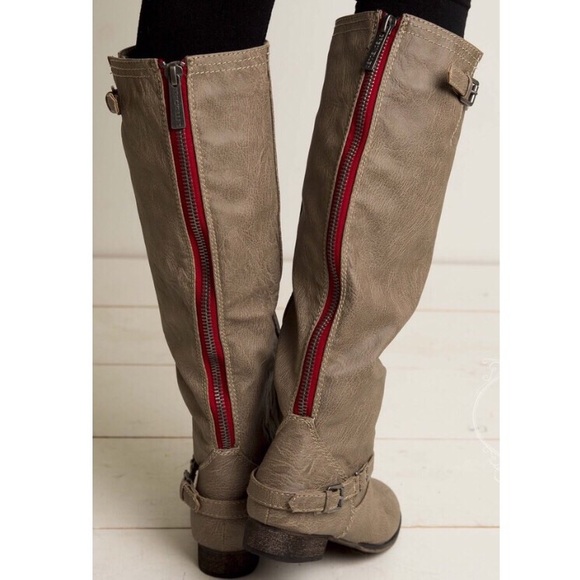 Tan Faux Leather Boots