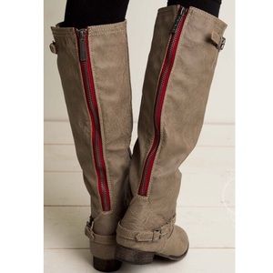 Tan Faux Leather Boots