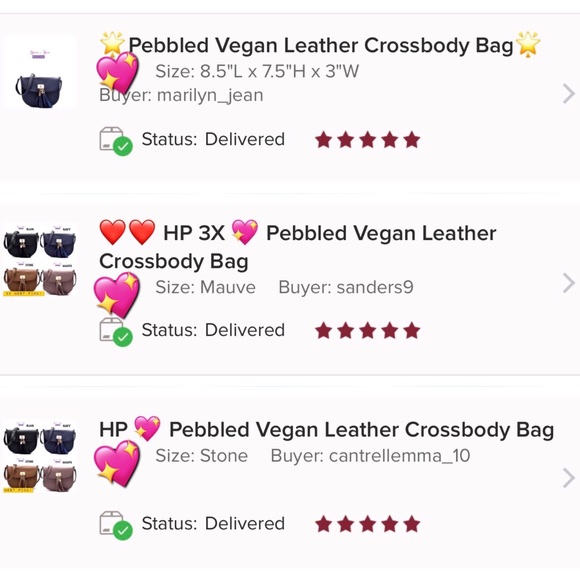 HP 4X Pebbled Vegan Leather Crossbody Bag - Picture 6 of 7