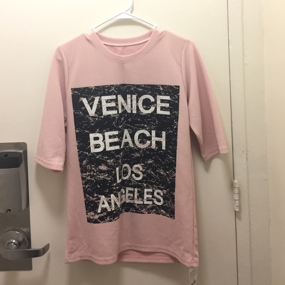 PINK venice beach LA tee; thick material! - Picture 1 of 2