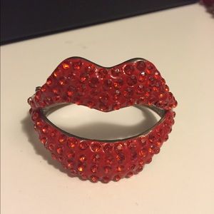 Red rhinestone lip bracelet!
