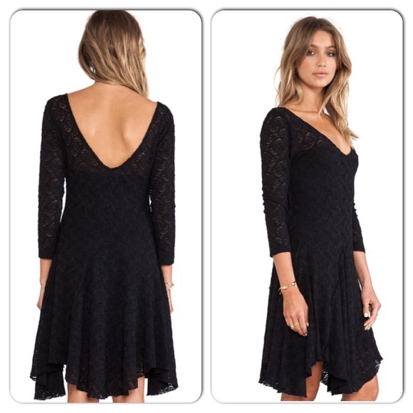 Free People Black Lace Katya Dress