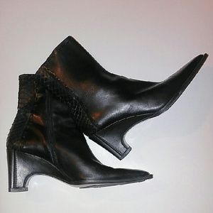 Angela Falconi Black Leather Boots - NWOT