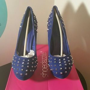 Spiked blue heel