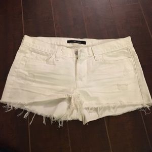 J Brand white cutoff shorts