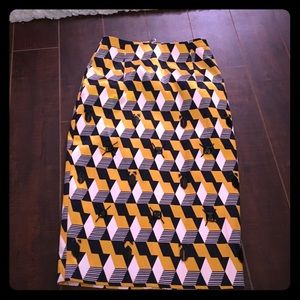 H&M printed embellished pencil skirt