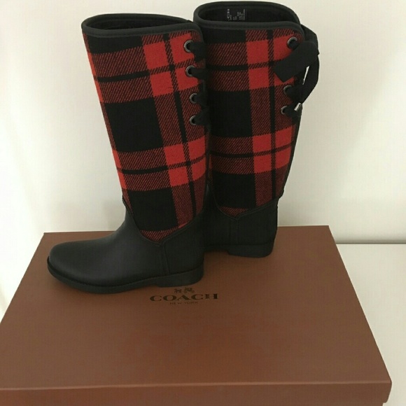 coach tristee rain boots size 10