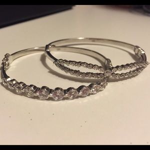 Two sterling silver rhinestone bracelets