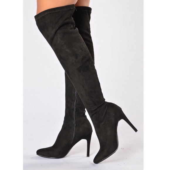 Fashion Nova Black Knee High Boot!!