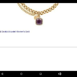 Micheal Kors Gold chain bracelet /amethyst stone