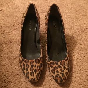 Cheetah print 3 in heels. Nine West size 7