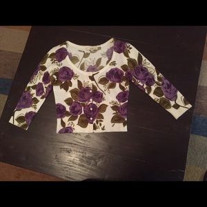 Floral print button up cardigan