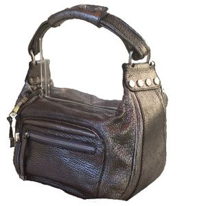 Tod's Metallic Silver Leather Satchel