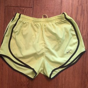 Neon yellow Nike tempo shorts