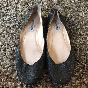 Steve Madden Sparkly Black Flats