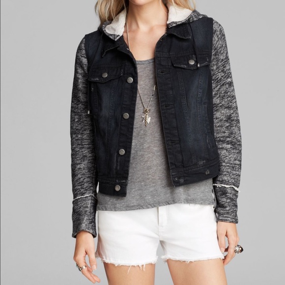 Free people knit and hooded jean jacket