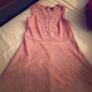 Suede dress dusty pink