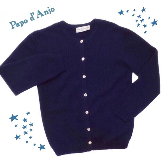 Papo d'Anjo size 6 navy 💯% cashmere sweater