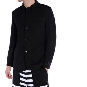 Y-3 REVERSIBLE BLACK/STRIPE BLAZER