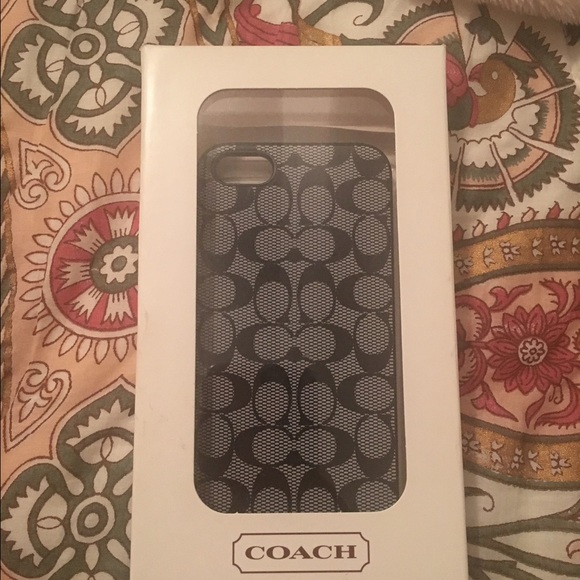 Grey and black iPhone 5 coach phone case