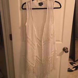 White fringe vest