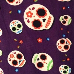 NWT LuLaRoe HALLOWEEN Sugar Skull Leggings OS