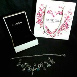 Pandora bracelet with nine charms