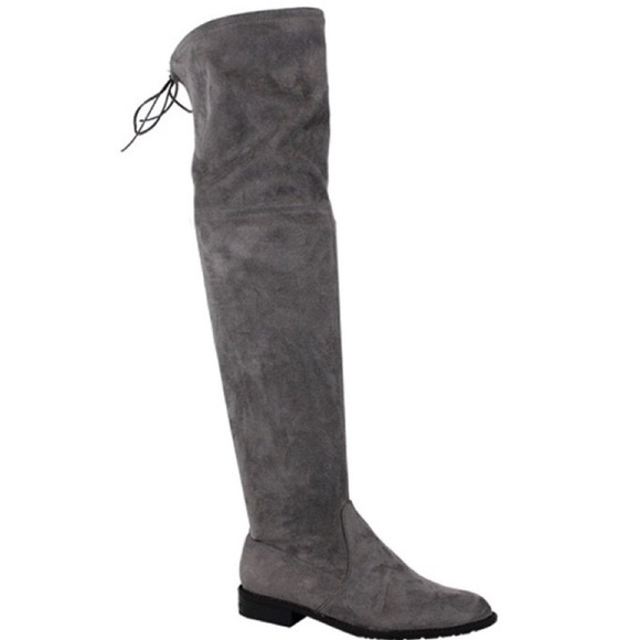 Grey Over The Knee Boots