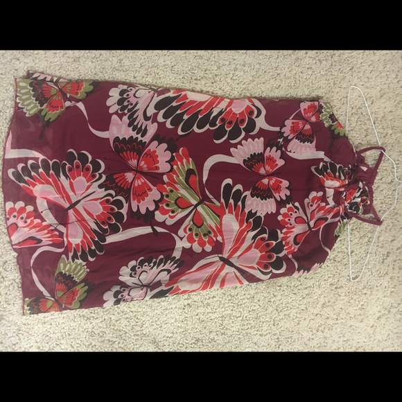 Maroon floral sleeveless dress