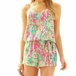 Lily pulitzer Deanna romper in Southern Charm pink