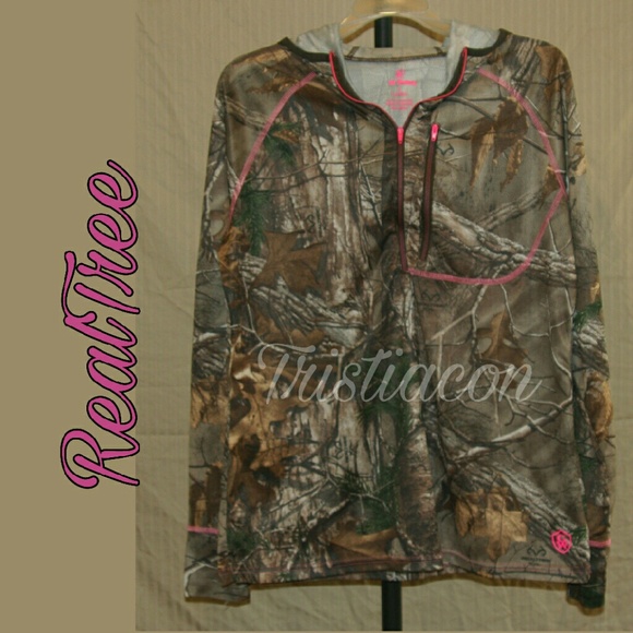 RealTree Thumb Hole Long Sleeve Top Sz L