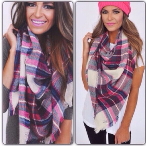 ❤️LAST❤️  Oversized Plaid Tartan Blanket Red Scarf - Picture 4 of 4