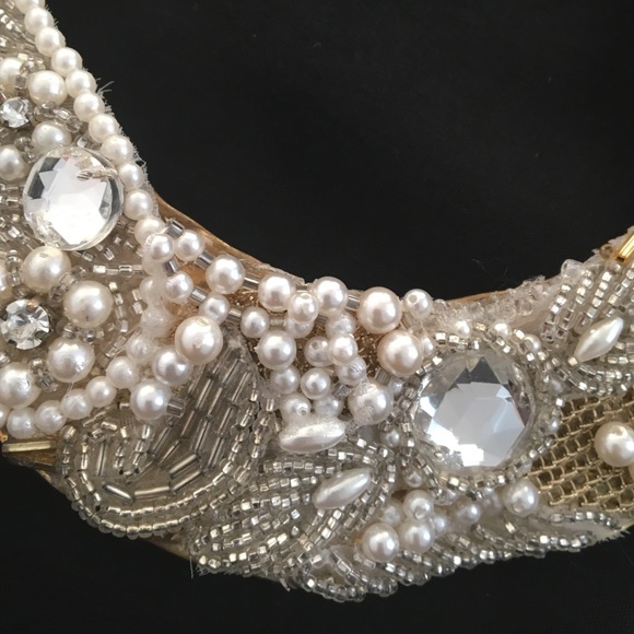 Vintage Pearl & Beaded Statement Collar Necklace - Picture 2 of 4