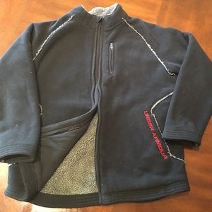 Boys Under Armour navy/ gray fleece jacket YL