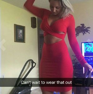 Sexy Long Sleeve Cut-Out Bandage Clubwear Dress