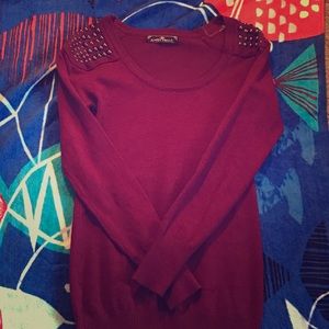 Cranberry studded sweater