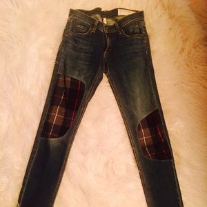 Rag and Bone jean with patches.