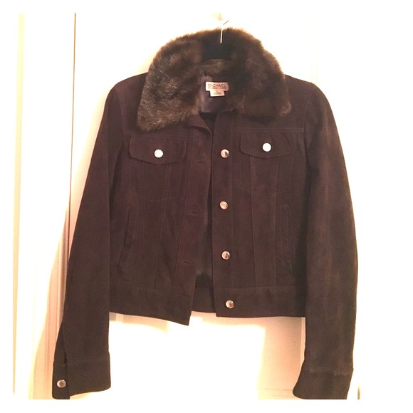 Michael Kors chocolate brown leather jacket